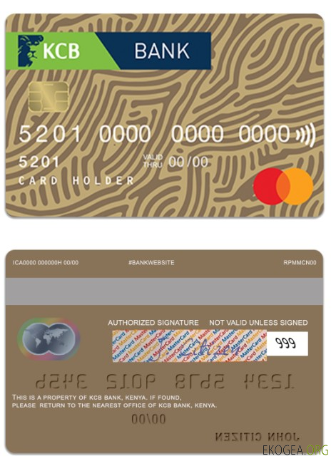 Carte mastercard en or de la KCB Bank du Kenya
